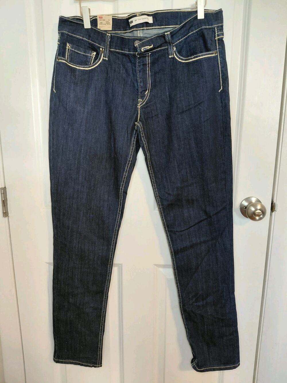 Levi's 524 Too Superlow Skinny Jeans Womens 13 Dark Wash Blue Y2K Low Rise NWT